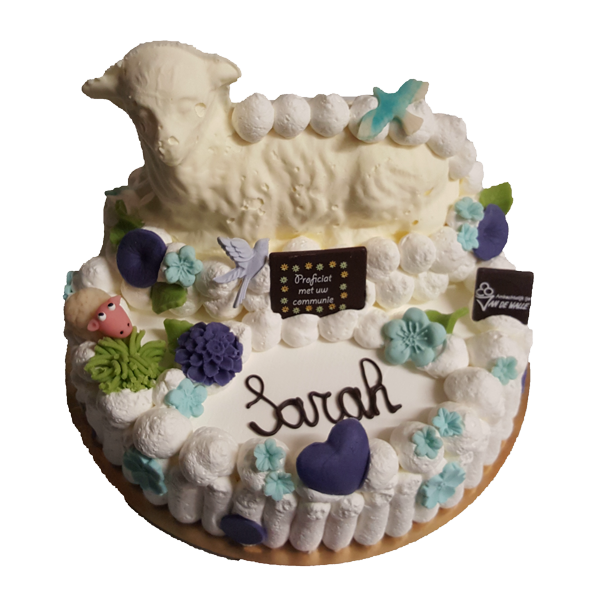 Communie ronde ijstaart met ijslam