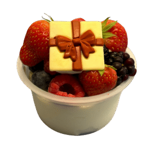 Vanille-ijs gemengd fruit