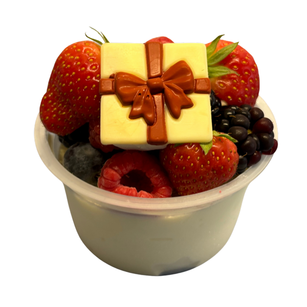 Vanille-ijs gemengd fruit